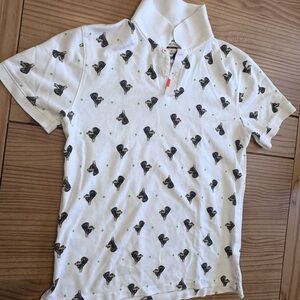 Nike mens White Polo with Dog Pattern